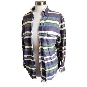 VTG Coliseum Button‎ Up Shirt Sz Large Classic Southwestern Stripes Long Sleeve